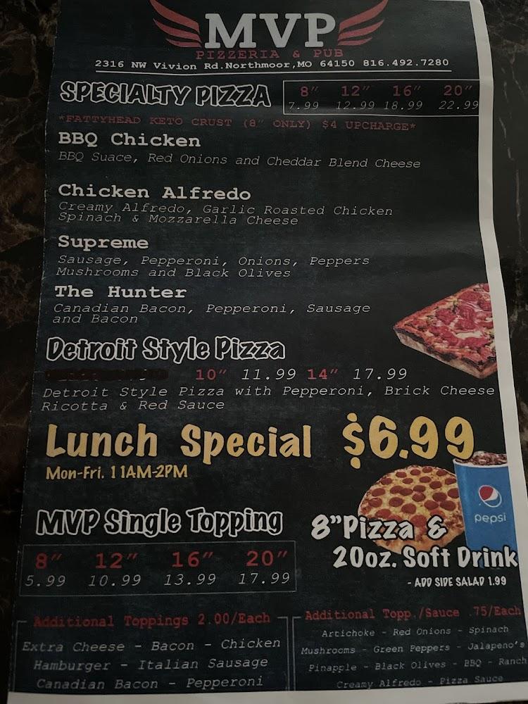 MVP Pizzeria and Pub Menu image 3